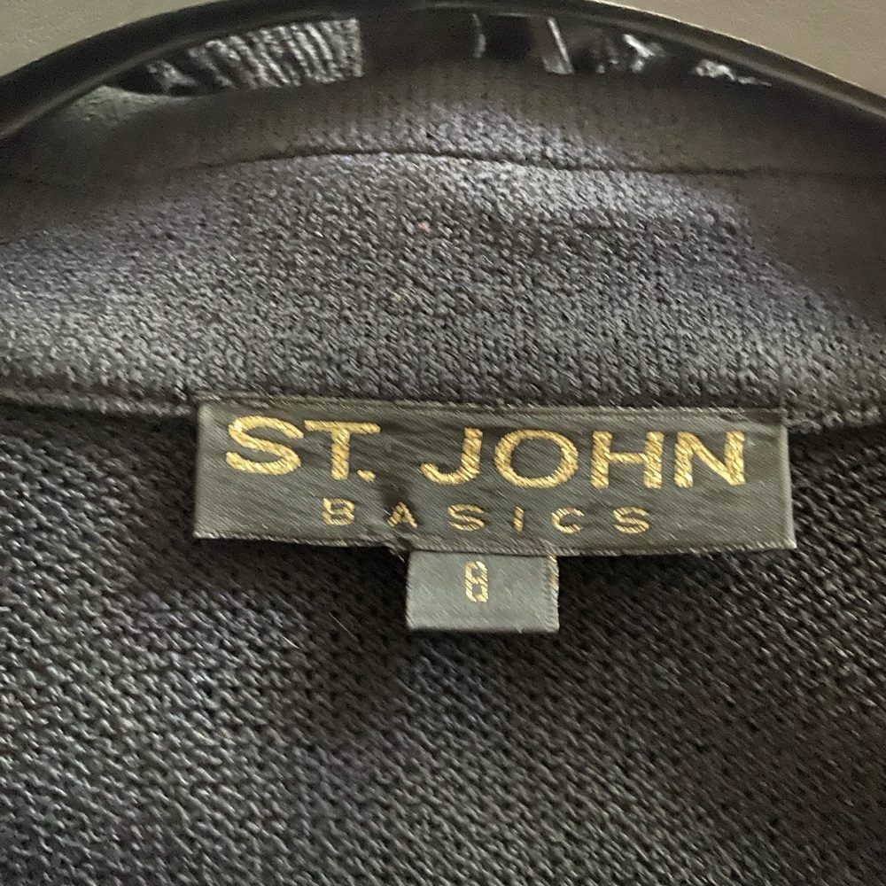 St. John Black Blazer Tailored Suit 3 piece set - Picture 3 of 8